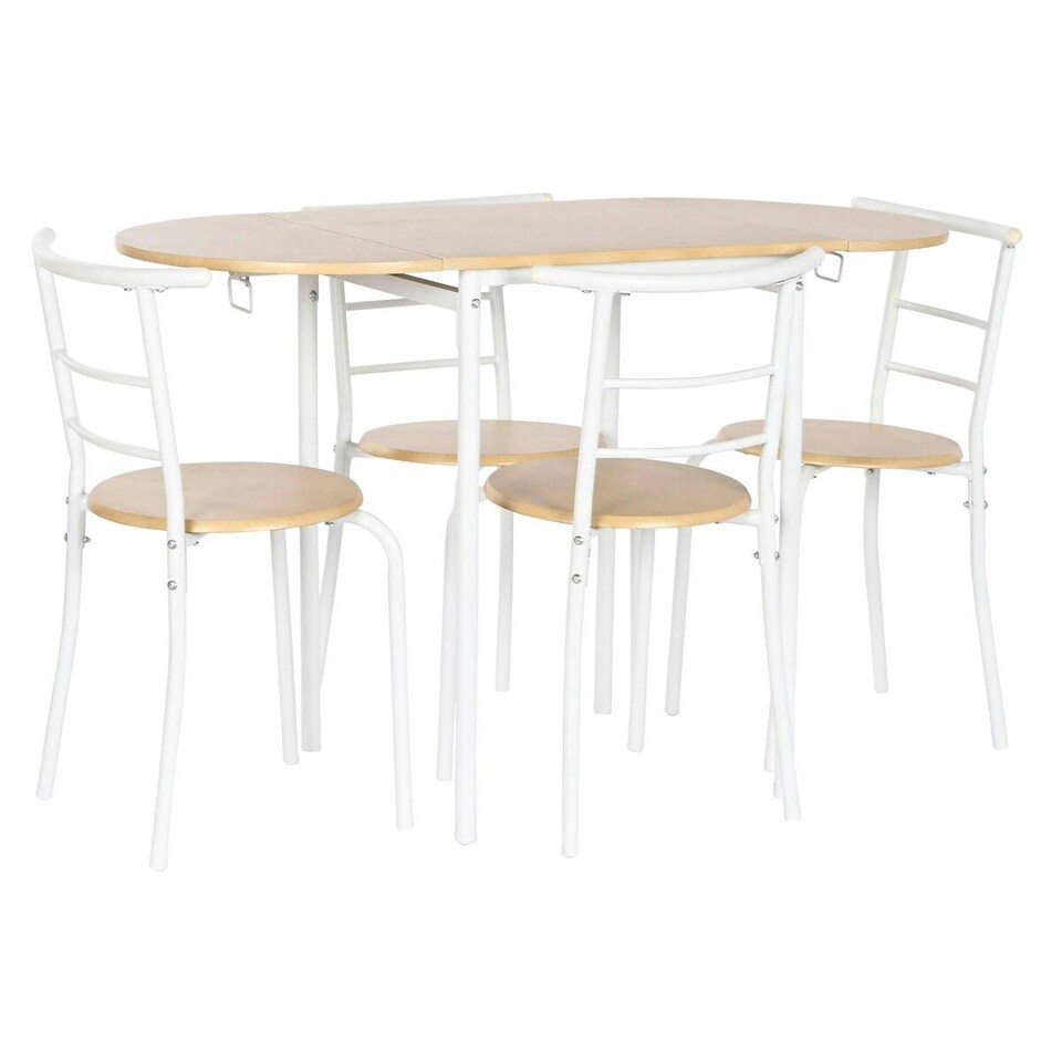 image 1 of Table set with 4 chairs DKD Home Decor 121 x 55 x 78 cm Brown