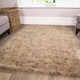 image 1 of KUKOON Beige Taupe Mottled Shaggy Living Room Area Rug 120cm x 170cm