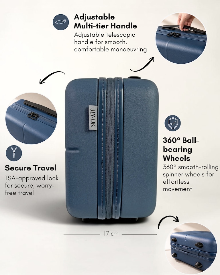image 1 of Premium 100% Makrolon PC 2 PCS Suitcase Set | Vanity + Cabin Luggage