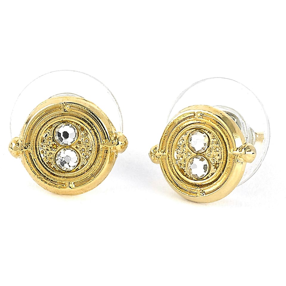 image 1 of Official Harry Potter Time Turner Gold Plated Stud Earrings WES0100