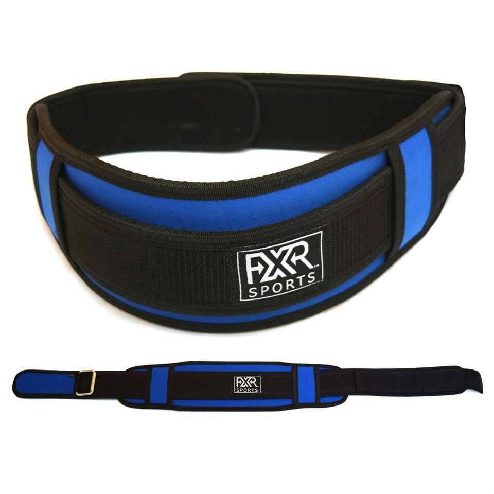 Blue Nylon Weightlifting Belt - Small | Black