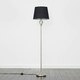 image 2 of ValueLights Memphis Twist Silver Floor Lamp Black Tapered Shade