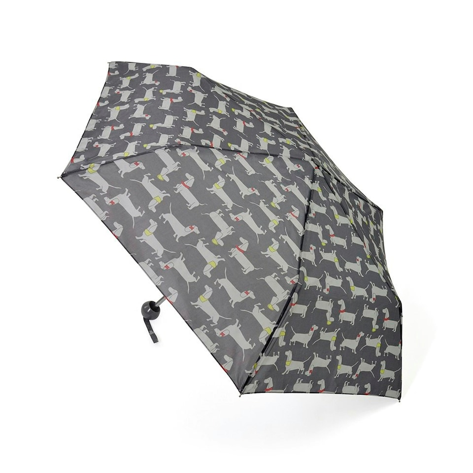 image 1 of Unisex Adults Sausage Dog Supermini Umbrella - Grey - One Size