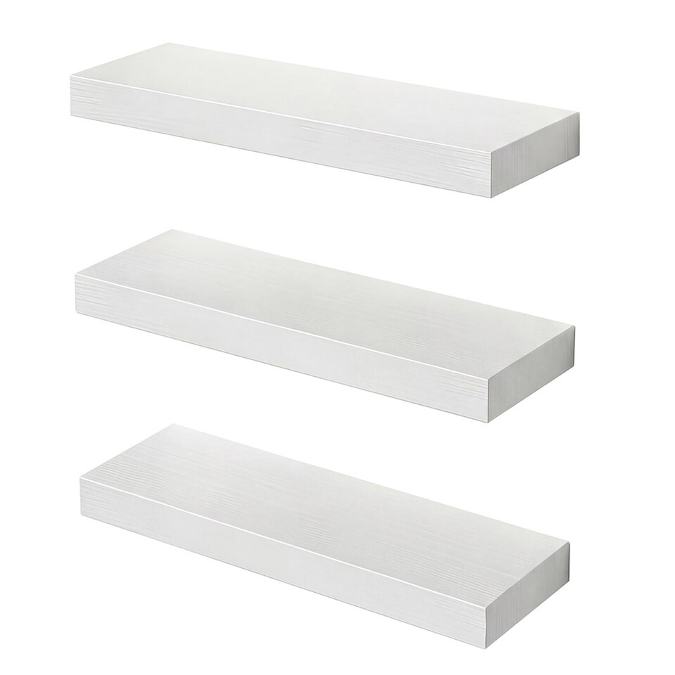 image 1 of Levede Floating Shelf Wall Storage Screw Mounted Rustic Home Decor 3 PCS White