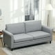 image 2 of HOMCOM Modern 3 Seater Sofa for Living Room, Fabric Couch Settee, Grey 