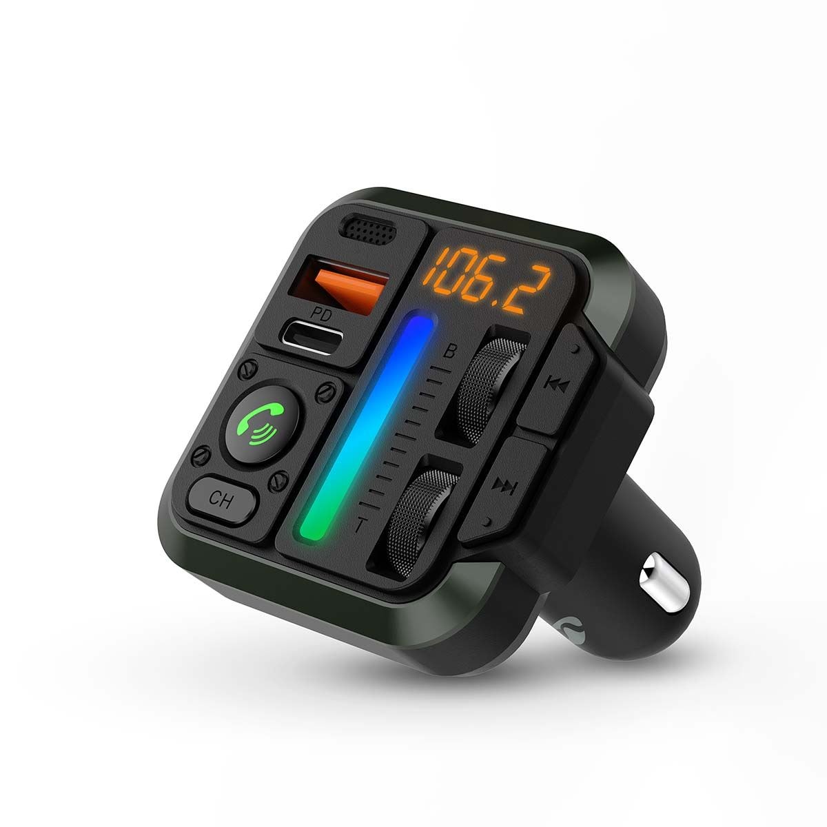 Nedis Bluetooth FM Car Transmitter with Dual USB Charging, Hands-Free  Calling, Bass Boost, Treble & Bass Control, Bluetooth 5.3, USB-C PD 20W &  USB-A 18W - Black