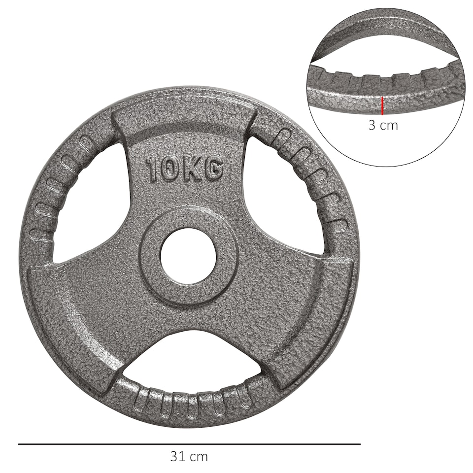 image 1 of HOMCOM Olympic Weight Plates Sets for Strength Training with Weight 2 x 10kg
