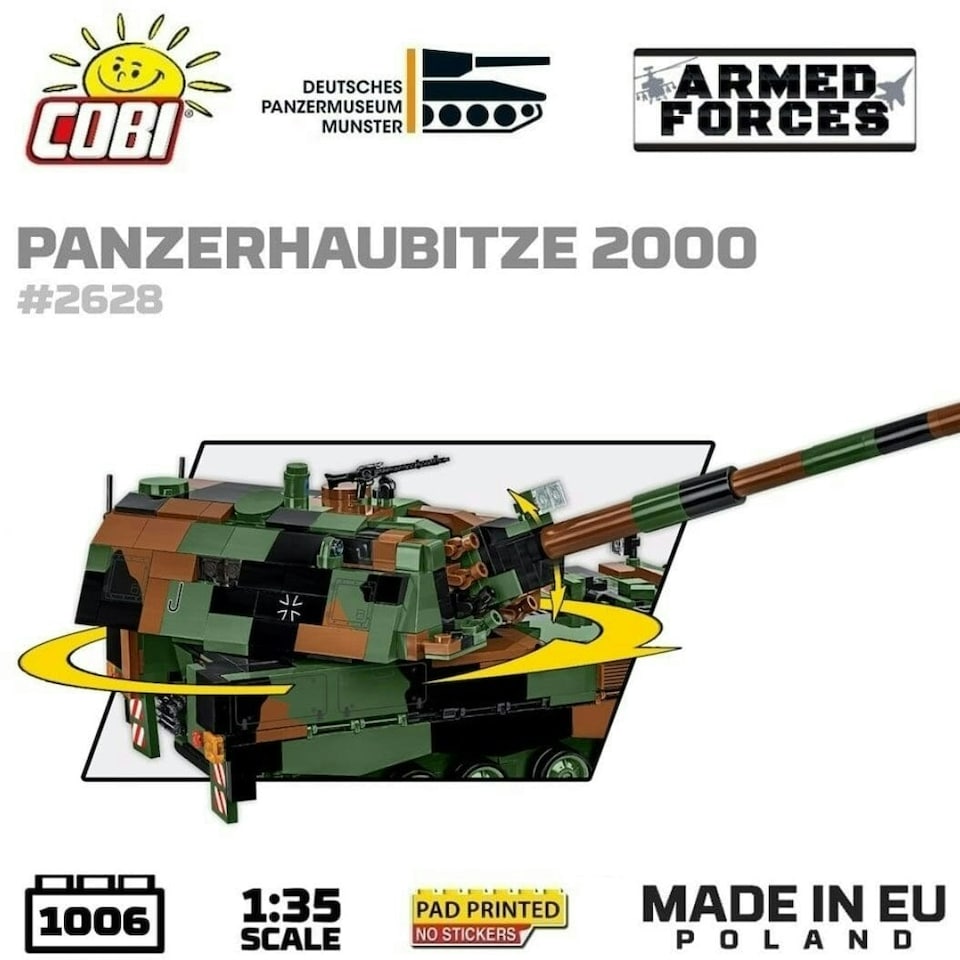 image 1 of Panzerhaubitze 2000 brick tank model - COBI 2628 - 1006 bricks