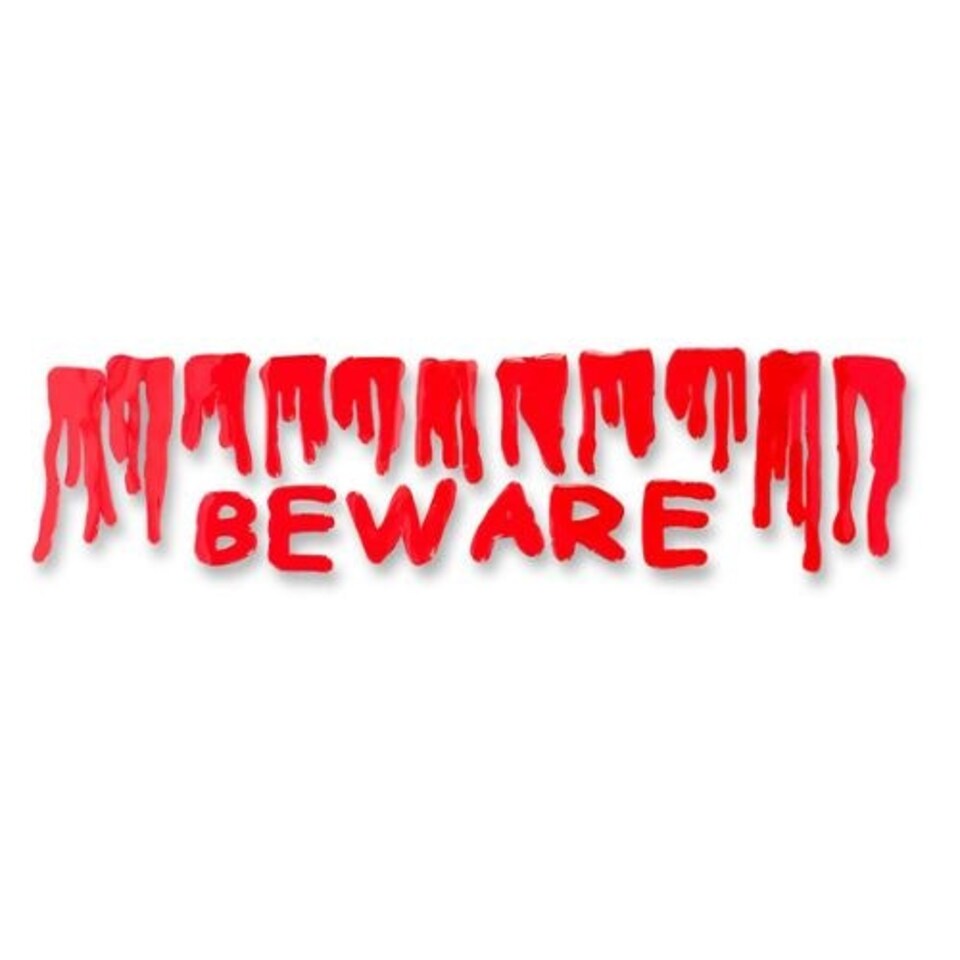 Halloween Beware Bloody Window Gel Cling