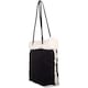 image 3 of Lorenz Womens Large Faux Sheepskin Tote / Handbag / Shoulder Bag | Black | Black