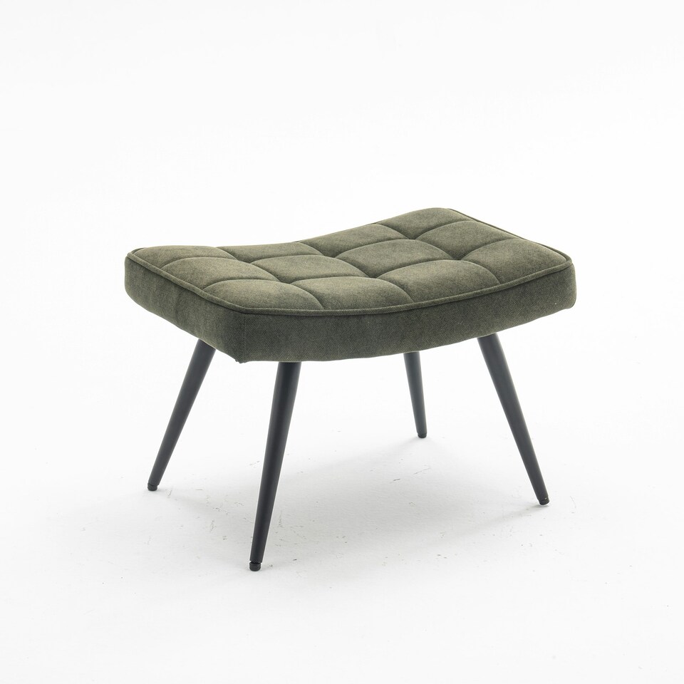 image 1 of Vera Velvet Occasional Living Room Modern Accent Chair with Footstool (Green)