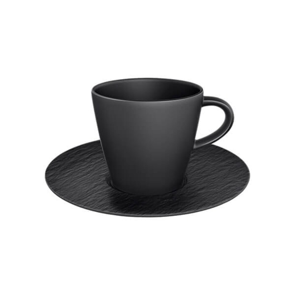 image 1 of Villeroy & Boch Manufacture Rock Noire Coffee Cup & Saucer