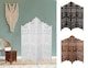 image 5 of 4 Panel Heavy Duty Carved  Screen Wooden Gamla Design Room Divider Dark Brown 200 x 180 cm | Brown | Dark Brown | 200 x 180 cm