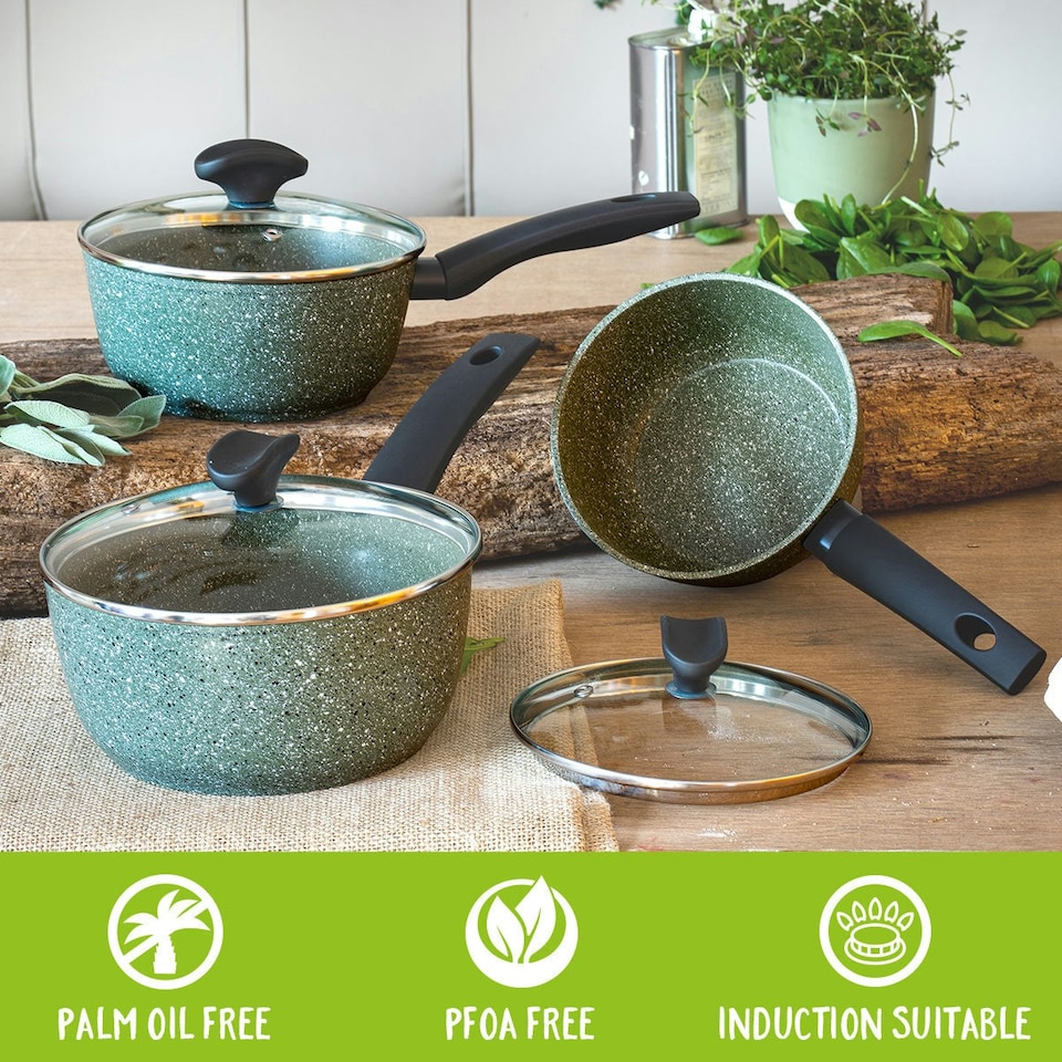 image 1 of Prestige Eco Frying Pans Non Stick Induction 3 Piece Cookware Set - 20/24/28 cm