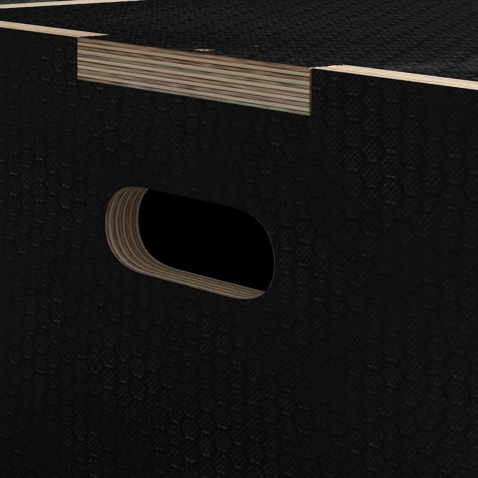 image 1 of SPORTNOW 41/51/61cm Pylometric Jump Box, Wooden Pylo Box for Home Gym | Black