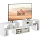 image 1 of HOMCOM TV Unit for TVs up to 75 Inches, Free Combination TV Stand, White
