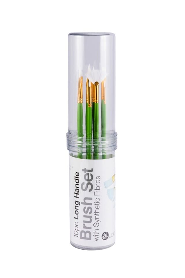 image 1 of Pack of 10 Synthetic Long Handle Brush Set