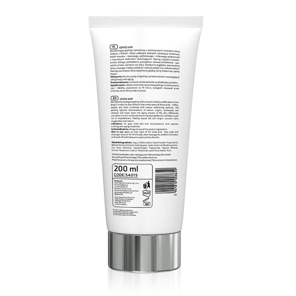image 1 of Apis Professional Coffee Shot Hydrogel Peeling with Caffeic Acid and Arabica Coffee Beans 200ml