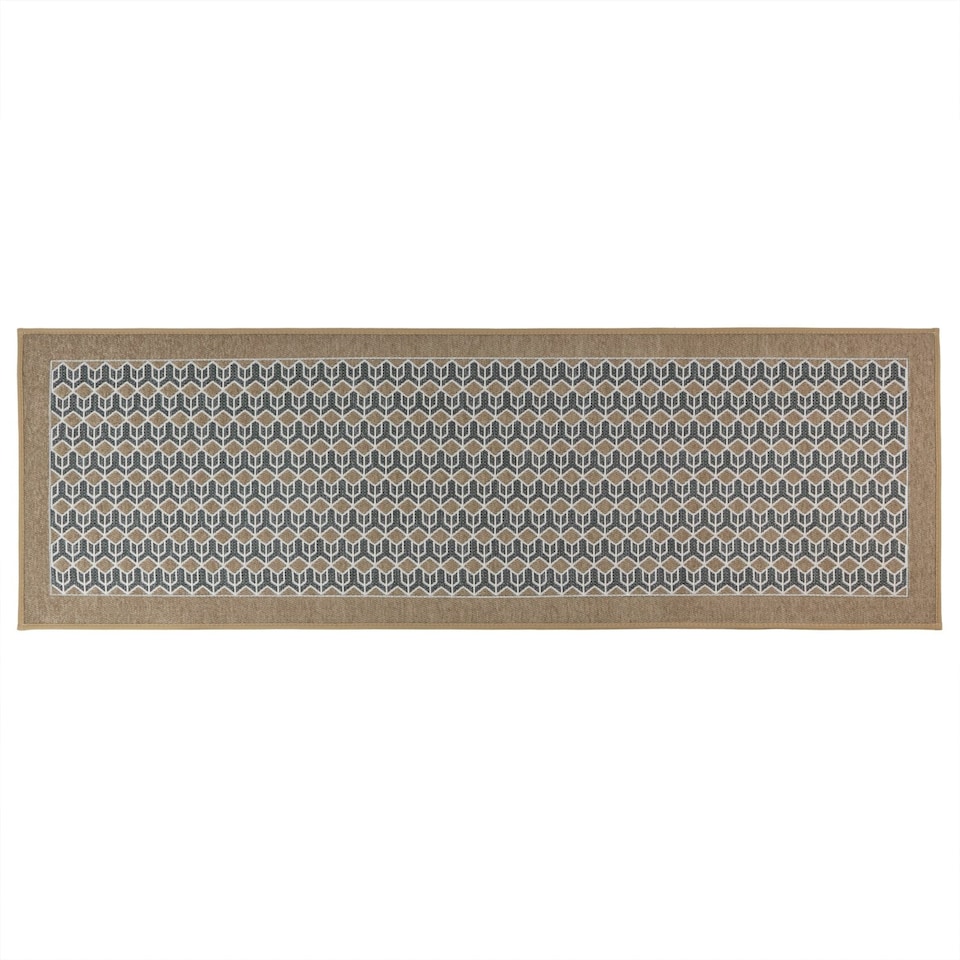 image 1 of JVL Allure Machine Washable Entrance Runner Doormat, 50x150cm - Beige