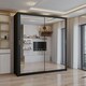 image 2 of Sliding wardrobes 4U Modern Full Mirror Sliding Door Wardrobe Multi Size & Color Options - 100cm Black | 100cm