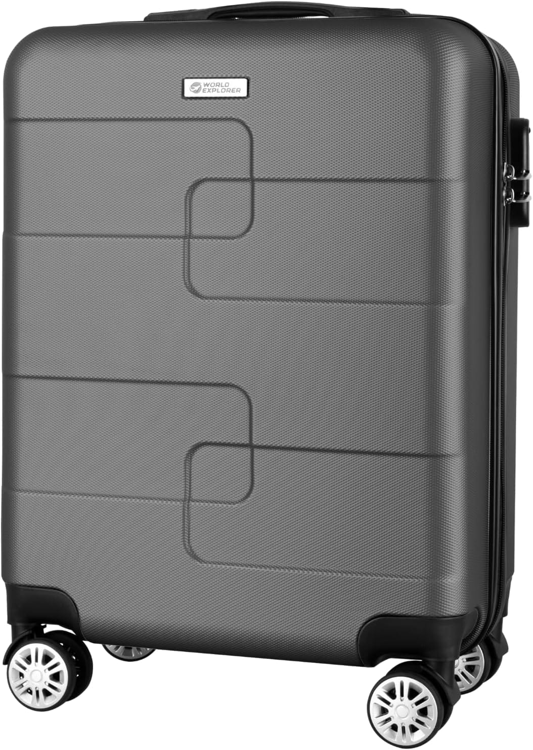 Straame 55x40x20 cm Dark Grey Cabin Suitcase, 360° Spinner Wheels