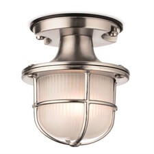 Nautic 1 Light Outdoor Flush Light Nickel with Frosted Glass IP54, E27