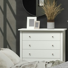 Como 4 Drawer Chest of Drawers - Shaker Style Bedroom Storage Cabinet with Compact Design | White | White | 1