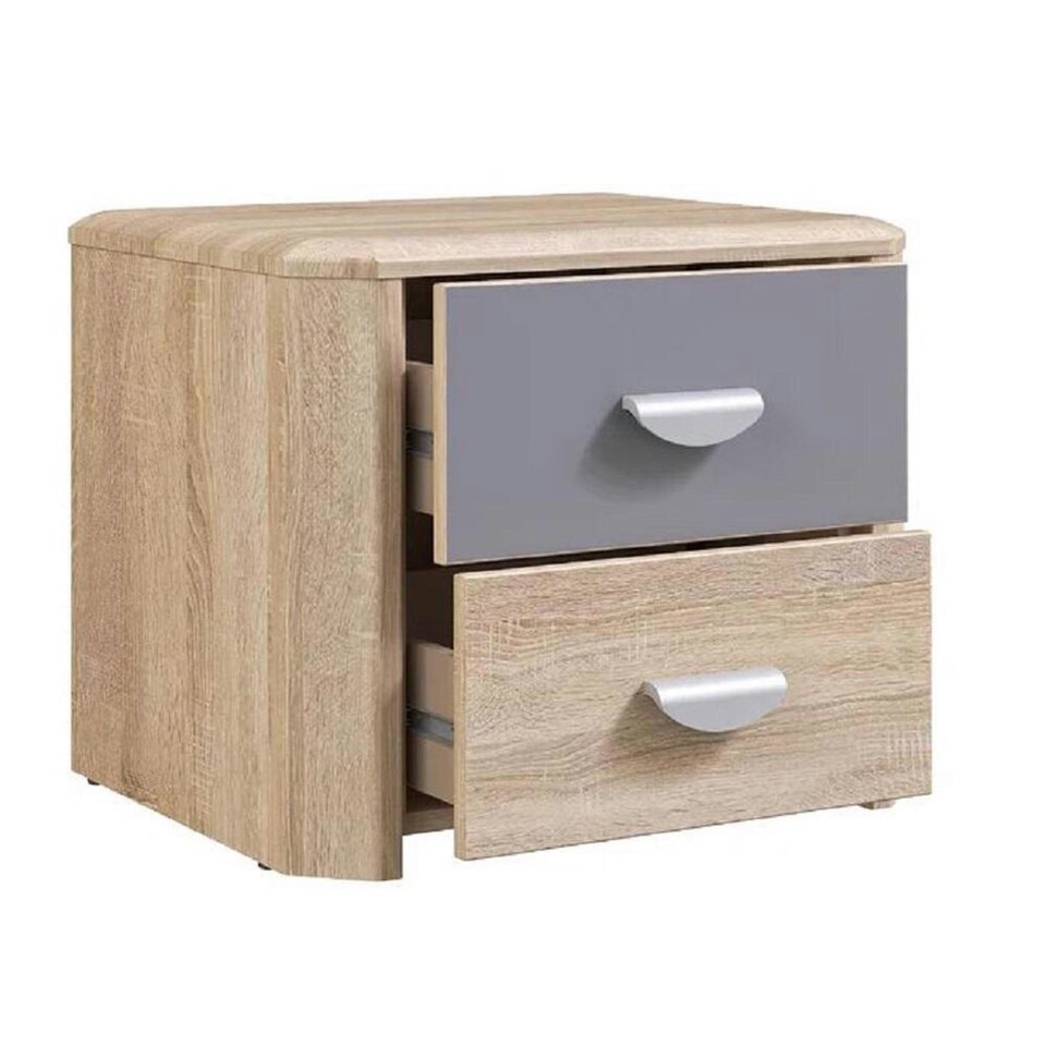 image 1 of Yoop 2 Drawer Bedside Cabinet Sonoma Oak Finish