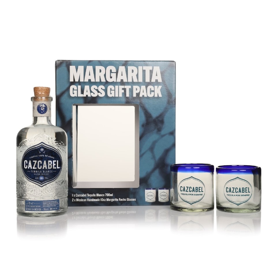 image 1 of Cazcabel Blanco Tequila Gift Set with 2x Margarita Glasses | Clear