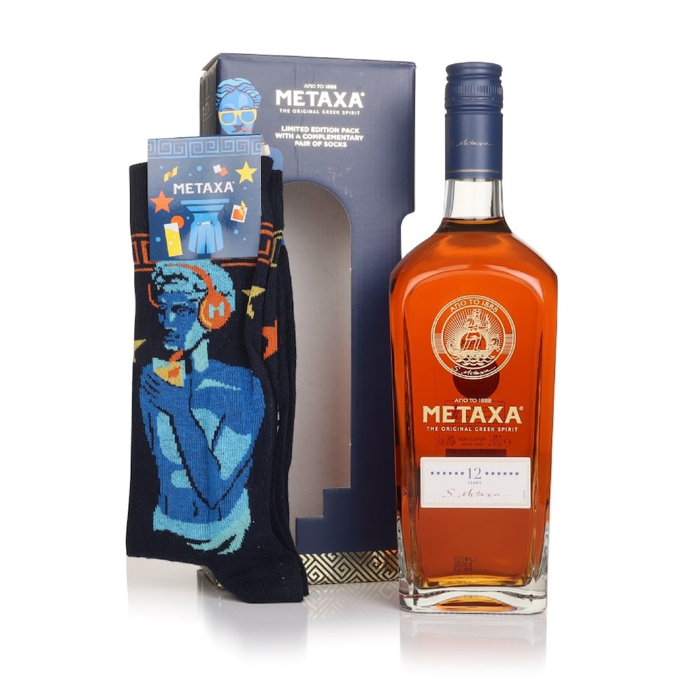 image 1 of Metaxa 12 Stars Gift Set with Socks | Clear