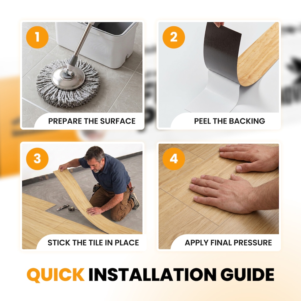 image 1 of NOVECRAFTO Self Adhesive Floor Planks | 36x5.98in (91.4x15.2cm) Each | Peel & Stick Vinyl Flooring | Honey Drift Timber Effect | Waterproof DIY Tiles | Brown | 0.97 sqm