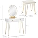 image 6 of HOMCOM Dressing Table Set With LED Mirror & Stool 2 Drawers Makeup Desk