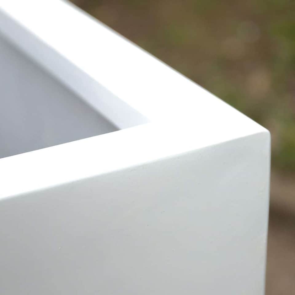 image 1 of Primrose Stone Composite White Trough Outdoor Garden Planter 120cm