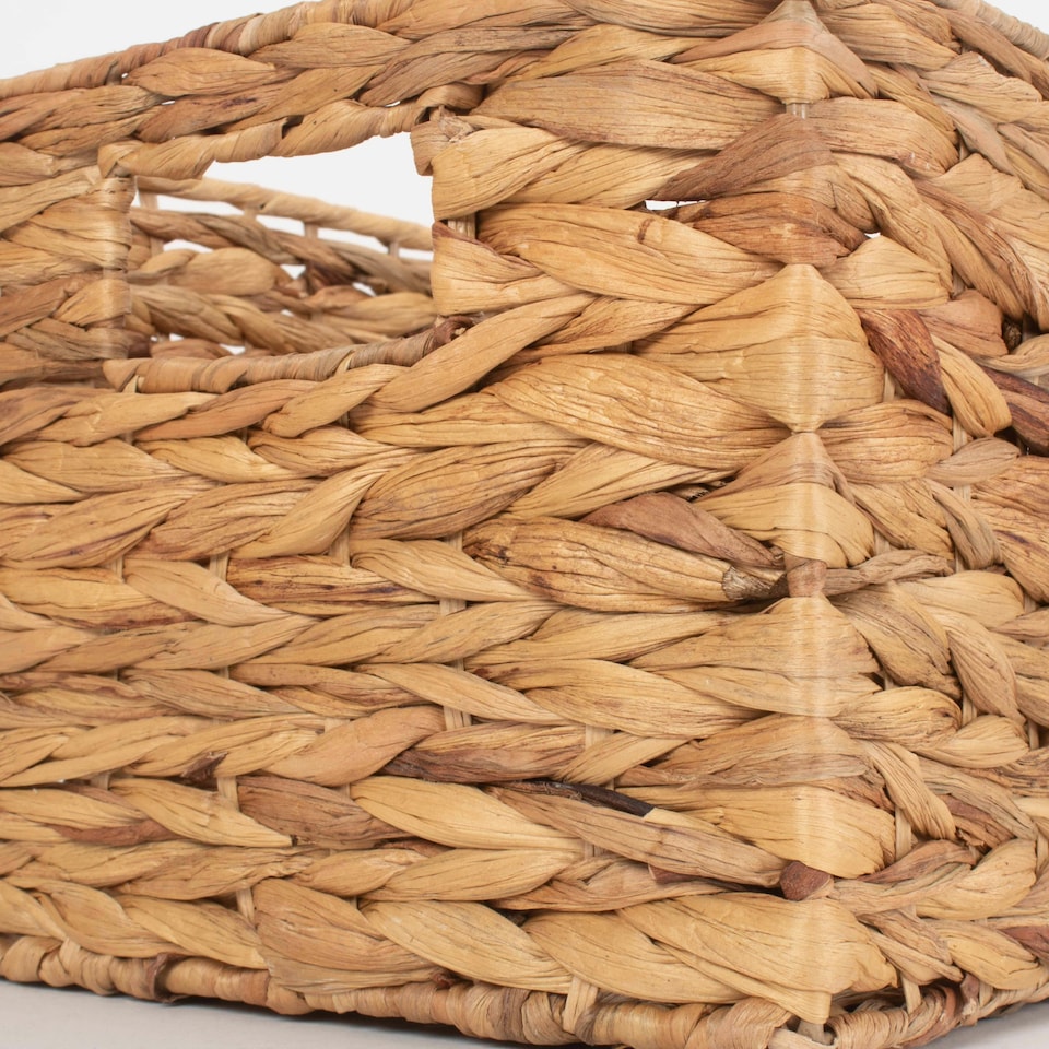 image 1 of Large Water Hyacinth Rectangular Storage Basket | Brown | Brown