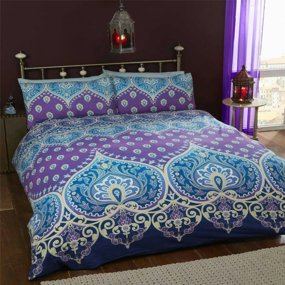 Asha Zoro Sapphire Duvet Cover Set - King
