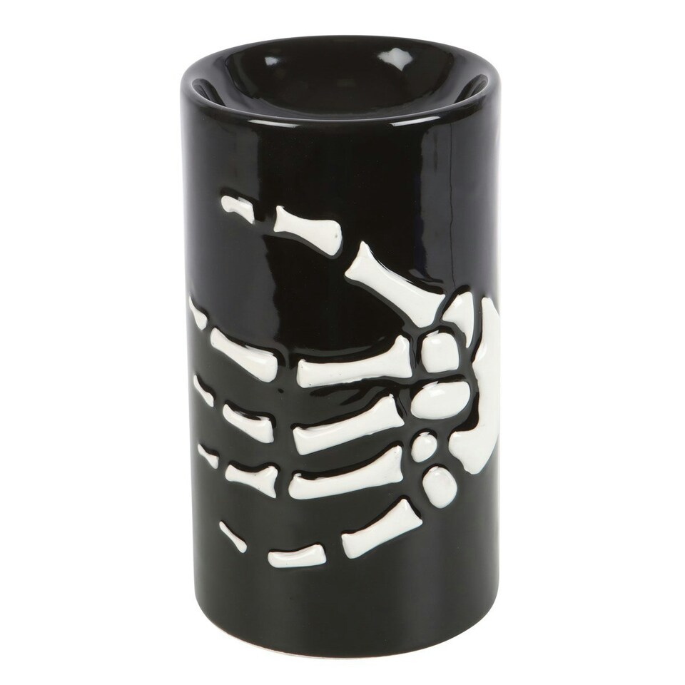 Something Different Skeleton Hand Oil Burner - Black/White - One Size