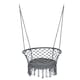 image 1 of Outsunny Hanging Hammock Chair Macrame Seat for Outdoor Patio Garden Dark Grey 