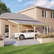 image 1 of Felt Shingle Roof Car Port 3 Post - Wood - L350 x W434 cm - Light Green Green