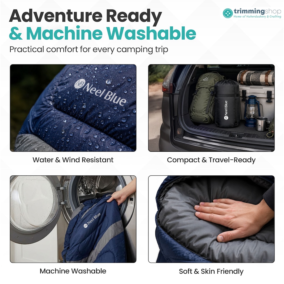 image 1 of 4 Season Waterproof Backpacking Sleeping Bag for Single Adults - 6ft