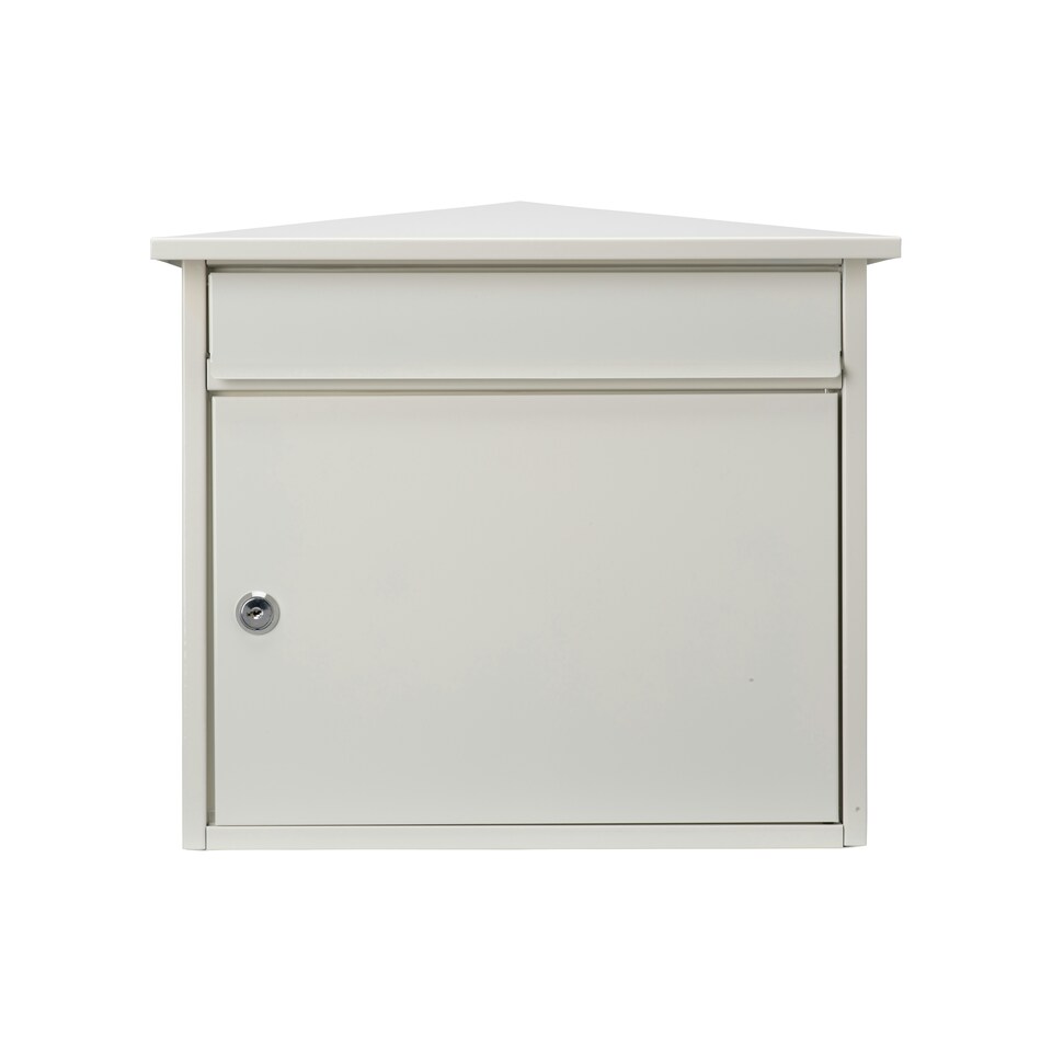 image 1 of Burg-Wachter Mersey Large Wall Mounted Galvanised Steel Post Box - 36x35x20cm White