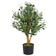 image 1 of 65cm Leaf Design UK Realistic Artificial Olive Tree in Black Plastic Pot | Green | 2ft
