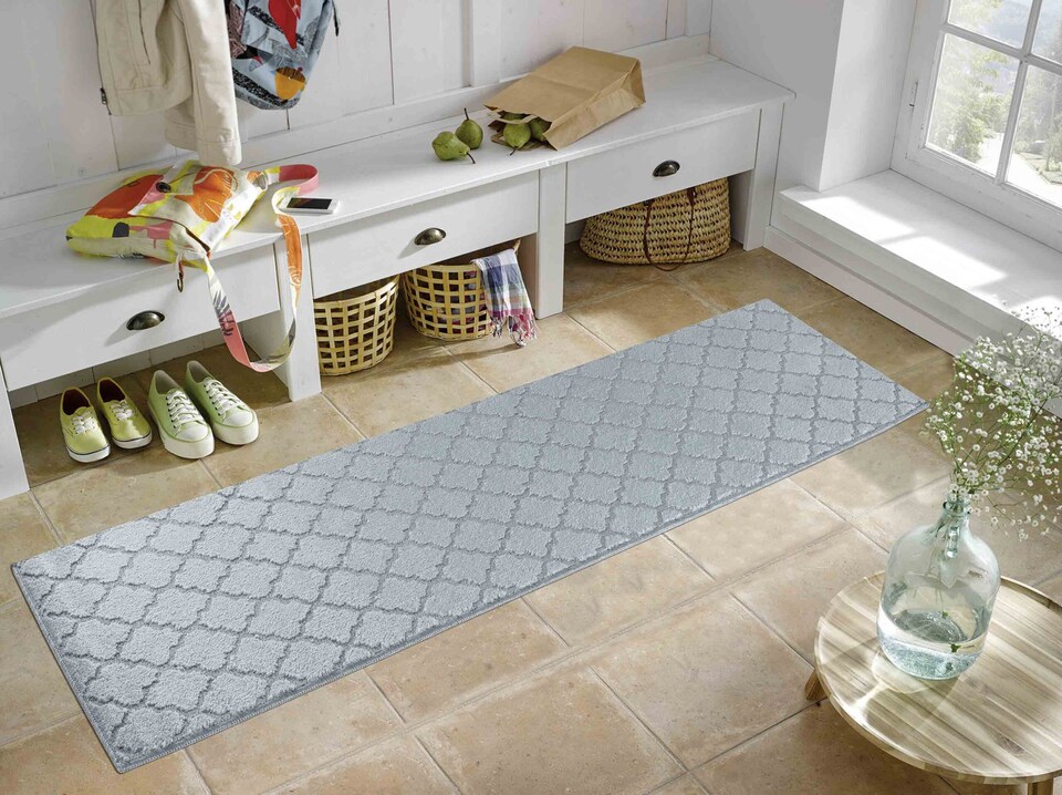image 1 of Ivy Washable Trellis Design Anti Slip Doormats - Runners