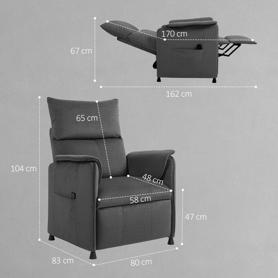 image 1 of HOMCOM Power Recliner Chair, Electric Reclining Chair for Elderly with Remote Control and Pocket Springs, Velvet Upholstered Recliner with Silent Motor and Side Pockets, for Living Room, Black | Black