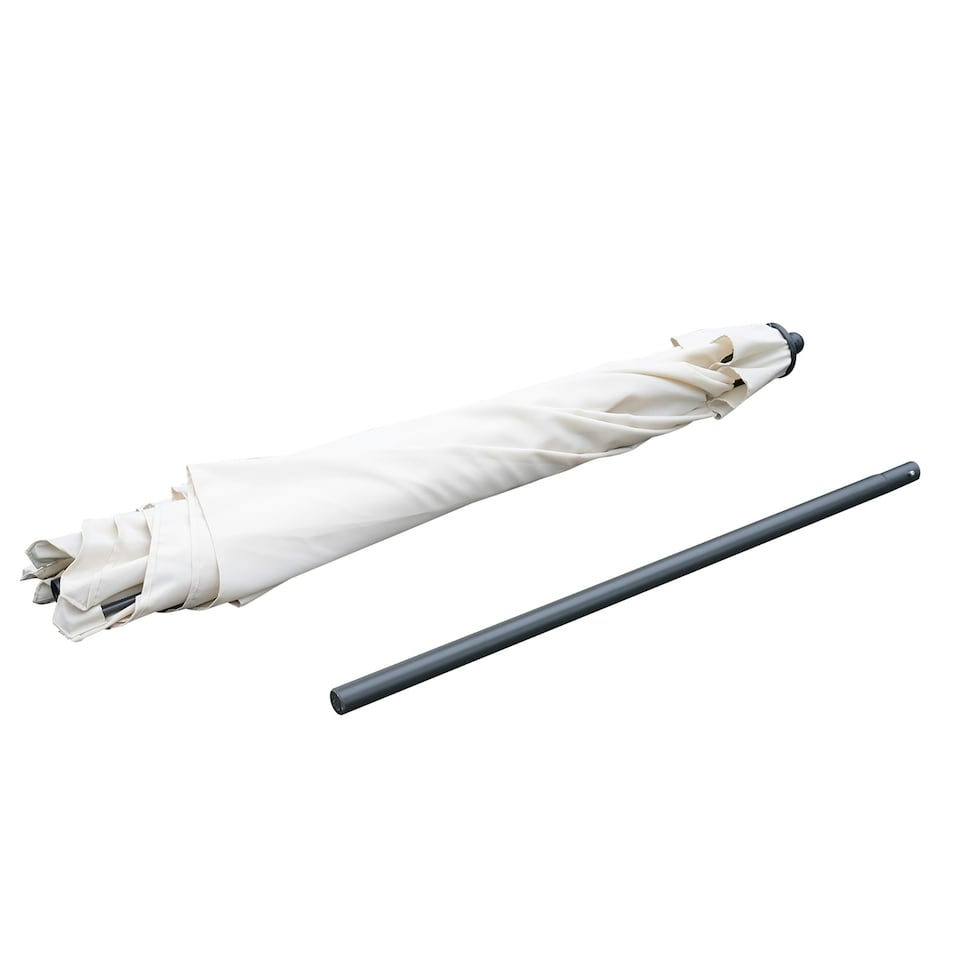 image 1 of Outsunny 2.8m Patio Umbrella Parasol Outdoor Table Umbrella 6 Ribs Off-White