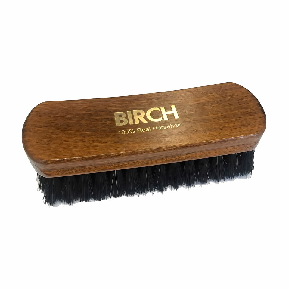 image 1 of BIRCH Horsehair Brush Medium - For Boot and Shoe Polish Application 15cm | Black | Black