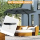 image 3 of Outsunny Wall-Mounted Parasol Patio Umbrella with Hand Dark Grey