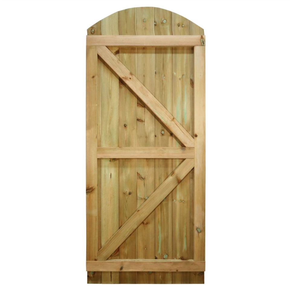 image 1 of Arch Top Wooden Garden Gate 6ft x 2.5ft Tongue & Groove Fully Framed Treated Door