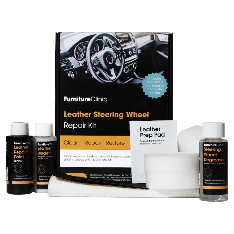 Leather Steering Wheel Repair Kit (Black)