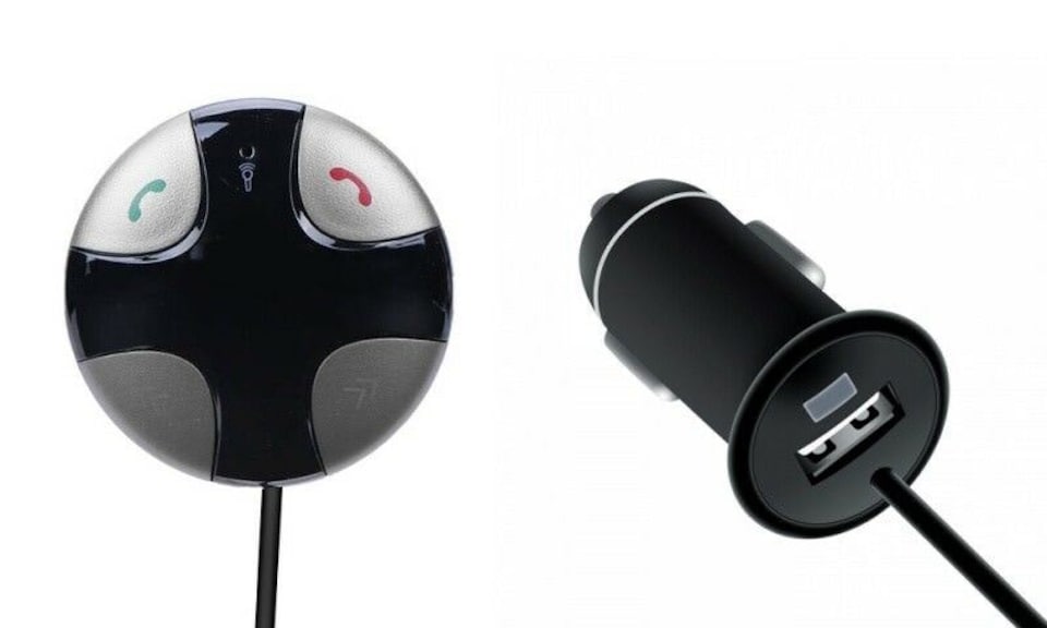 image 1 of Aquarius Round Bluetooth FM Transmitter MP3 Player & USB Charger & Hands Free Calling