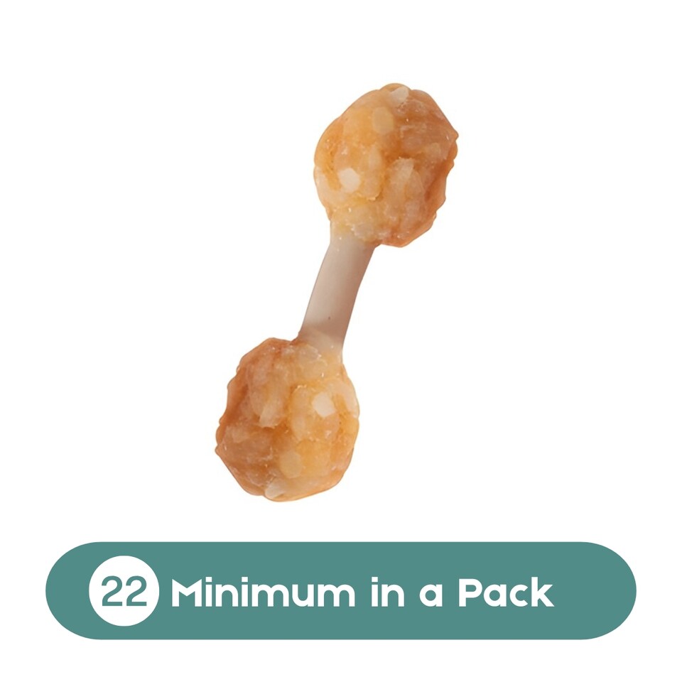 image 1 of Pack of Dumbbell Dog Treats Chicken Rice Flavour Puppy Pet Dental Chew Snacks
